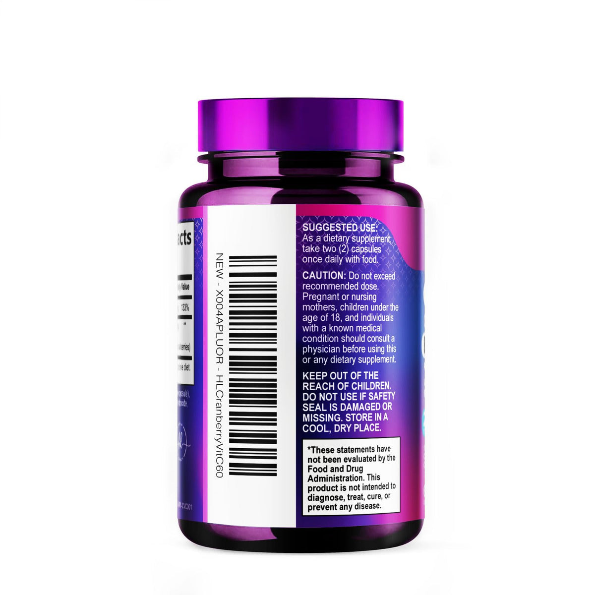 Cranberry Extract + Vitamin C, 25,000 mg Formula – 60 Count