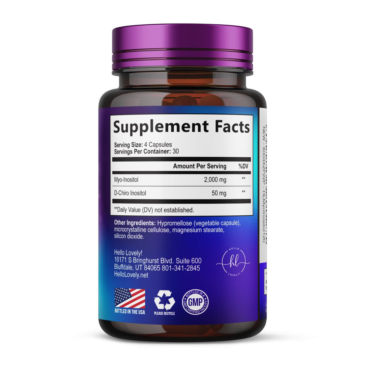 Myo-Inositol + D-Chiro Inositol 2000mg - 40:1 Ratio - 120 Capsules