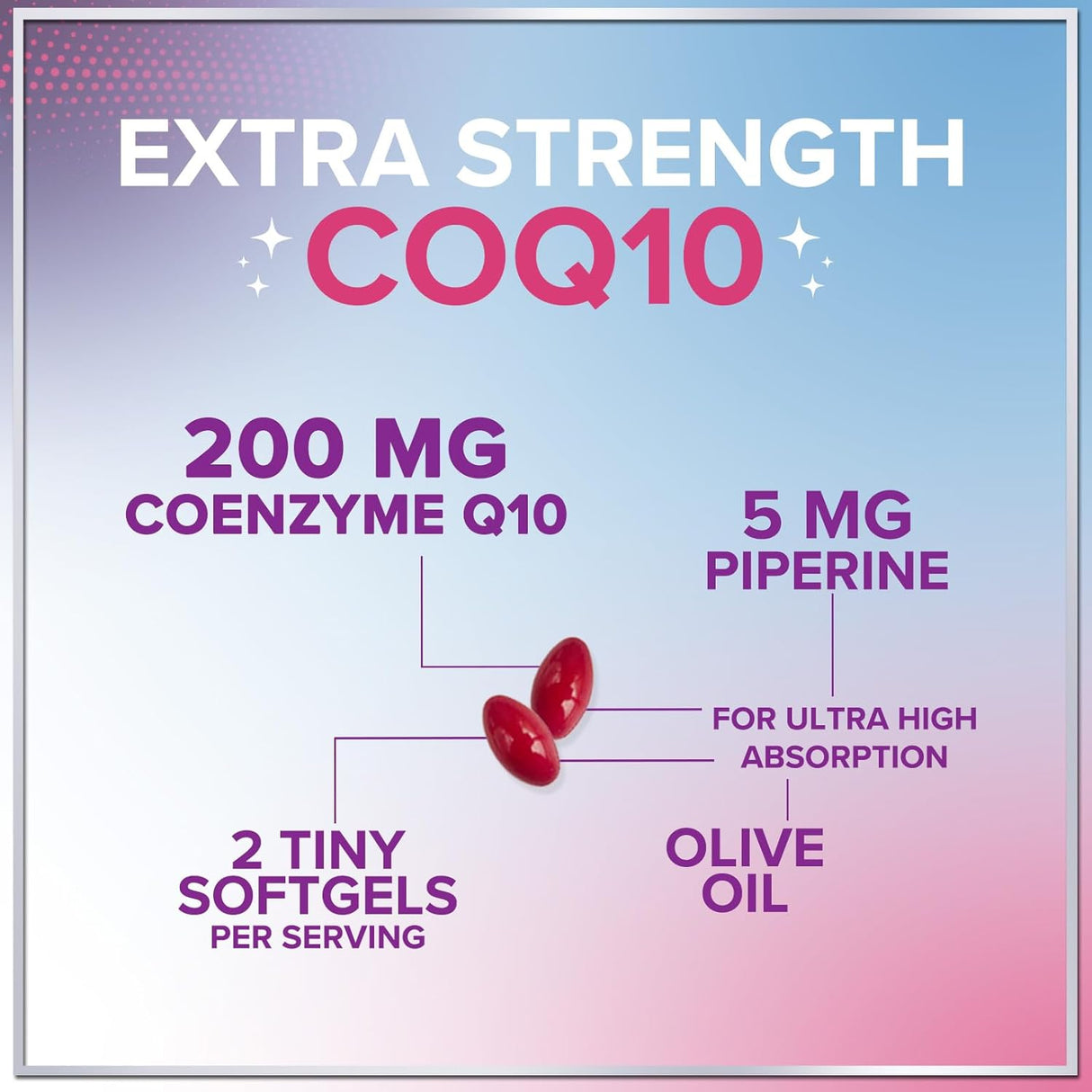 CoQ10 200mg Softgels - Ultra High Absorption, Antioxidant for Heart Health & Energy Production Support - Coenzyme Q10 Co Q 10 Vitamins and Supplements 100mg Each - Non GMO & Gluten Free - 240 Count