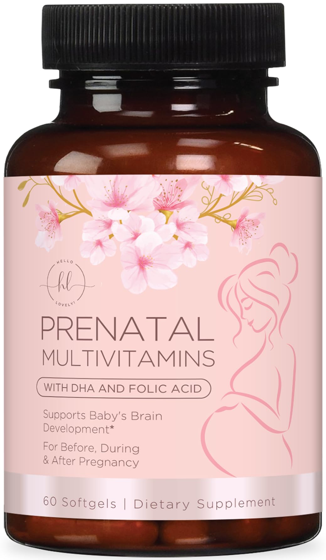 Prenatal Multivitamin with Folic Acid, DHA + Iron – 60 Count