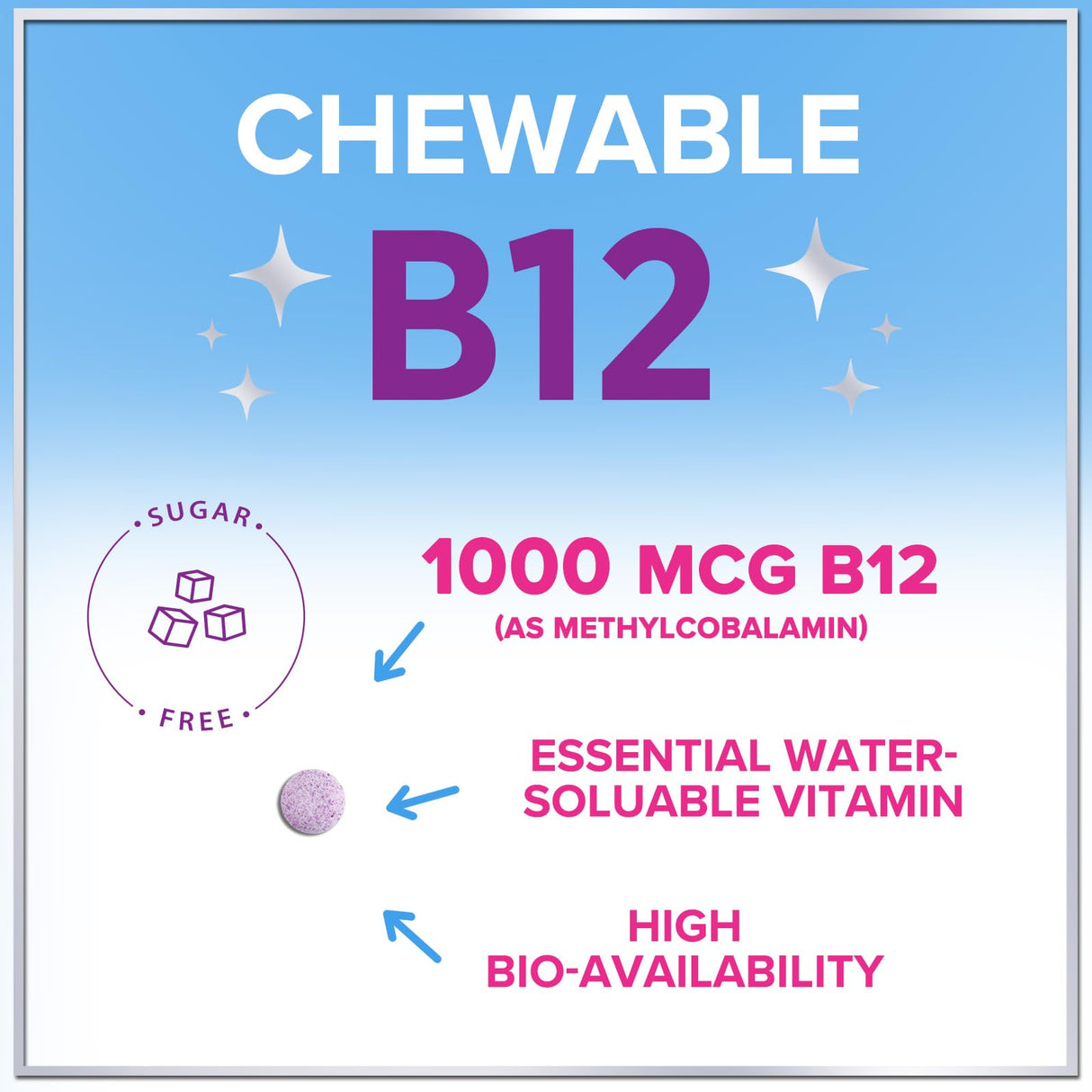 B 12 Vitamin Chewables 1000 mcg – 60 Chewables