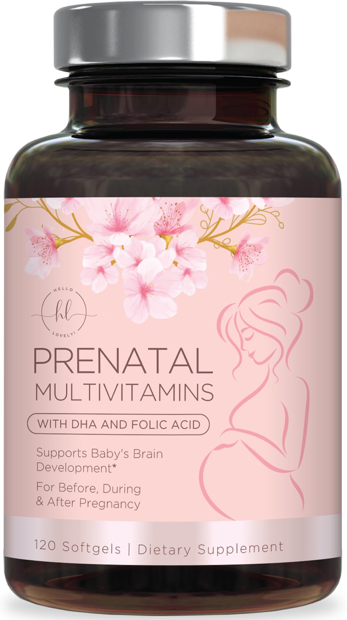 Prenatal Multivitamin with Folic Acid, DHA + Iron – 120 Count