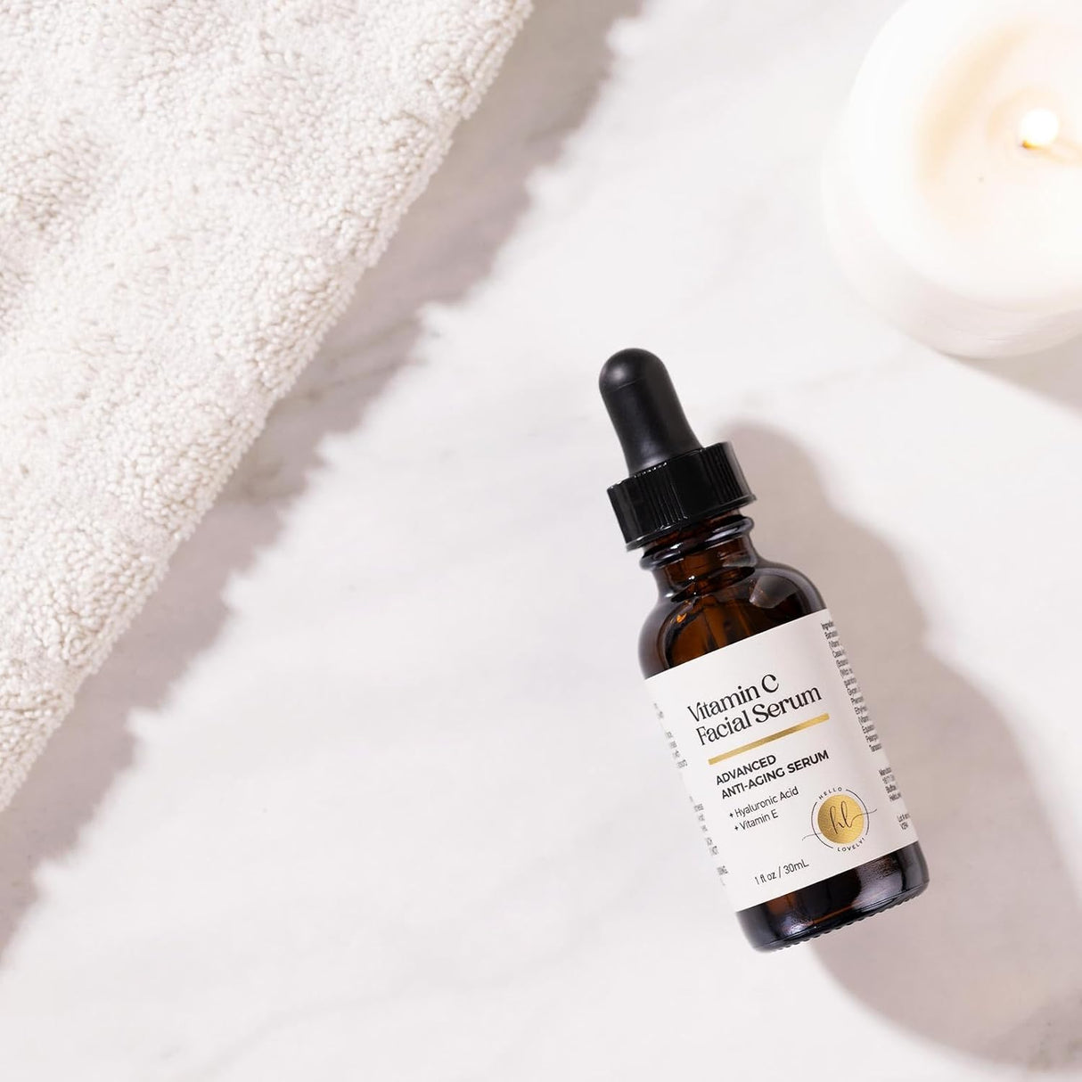 Vitamin C Face Serum - Anti Aging Facial Skin Serum with Vitamin C, Hyaluronic Acid, Vitamin E & More for Dark Spots, Fine Lines & Wrinkles, Skin Brightening Face Serum for Women & Men - 1 Fl Oz