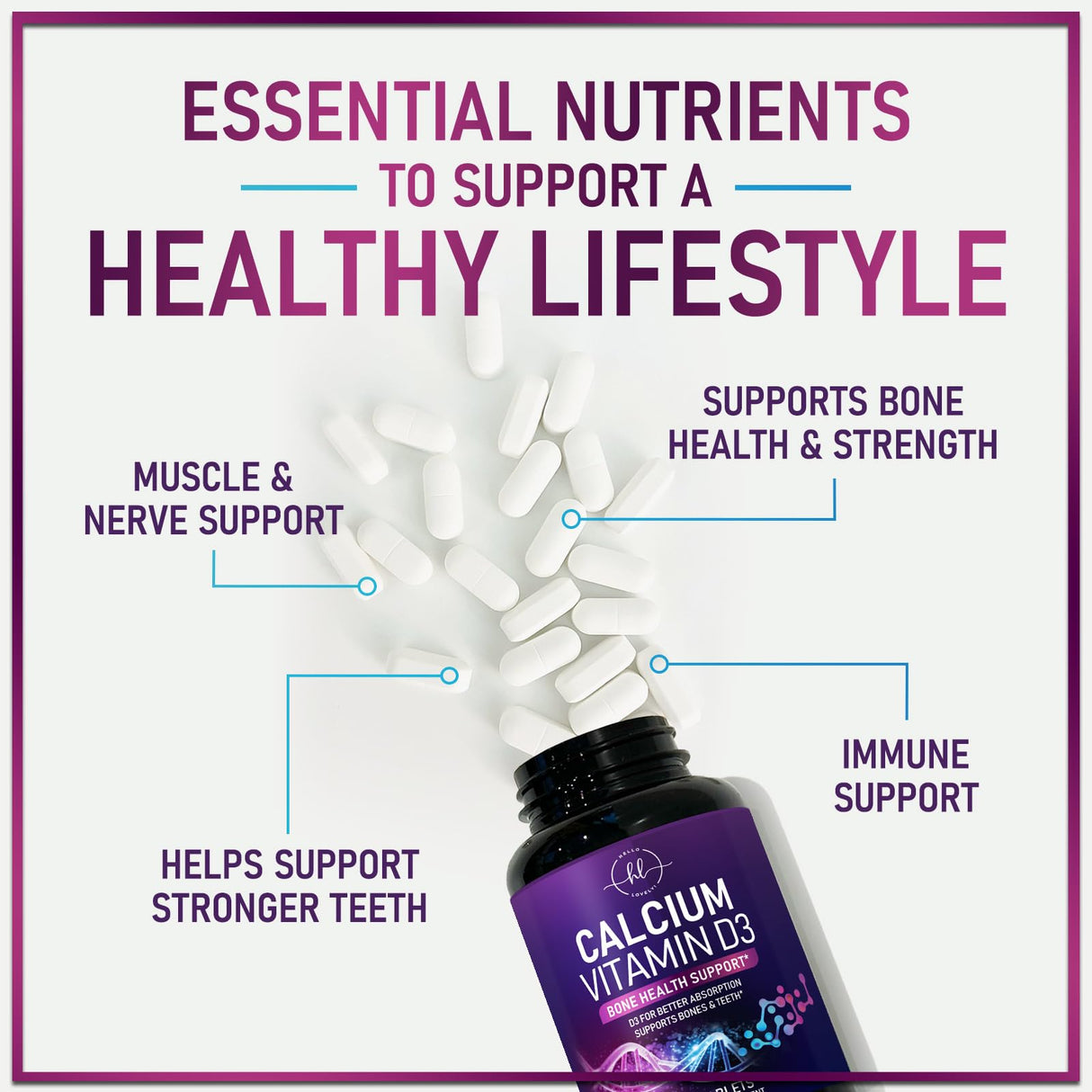 Calcium for Women 1200 mg + 1600 IU Vitamin D3 – 120 Tablets