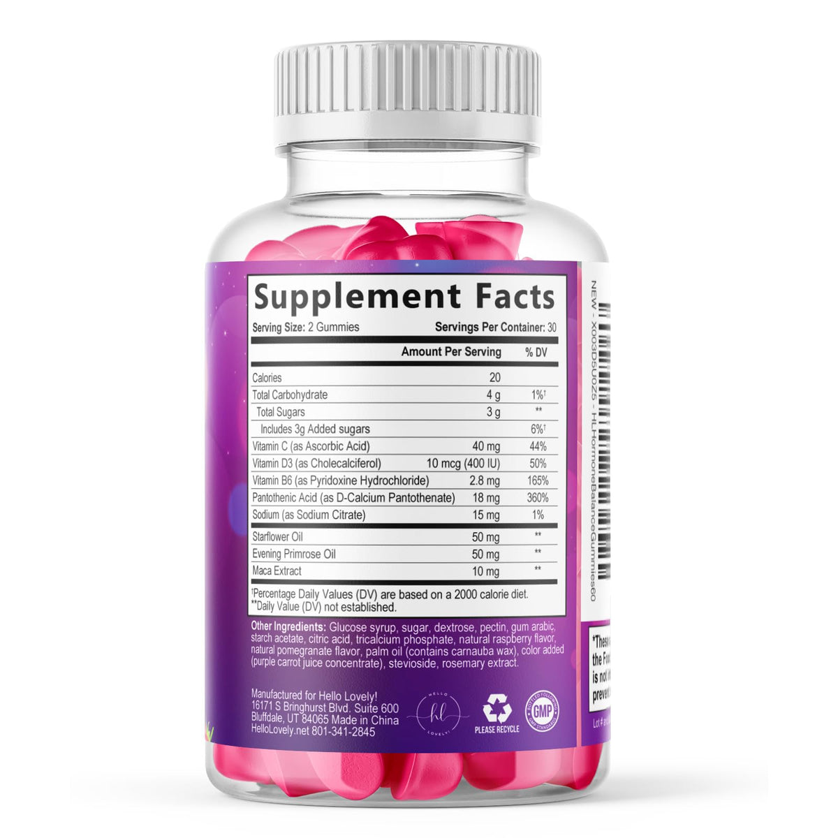 Menopause Support Gummies, Raspberry Pomegranate