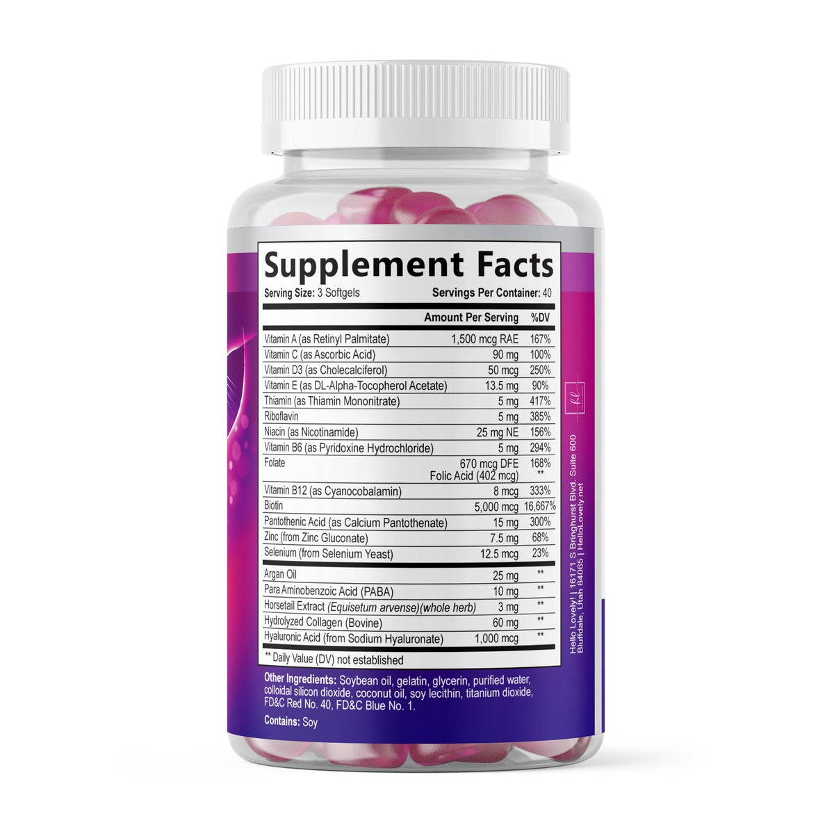 Hair, Skin + Nails with Biotin, Keratin + Collagen – 120 Count