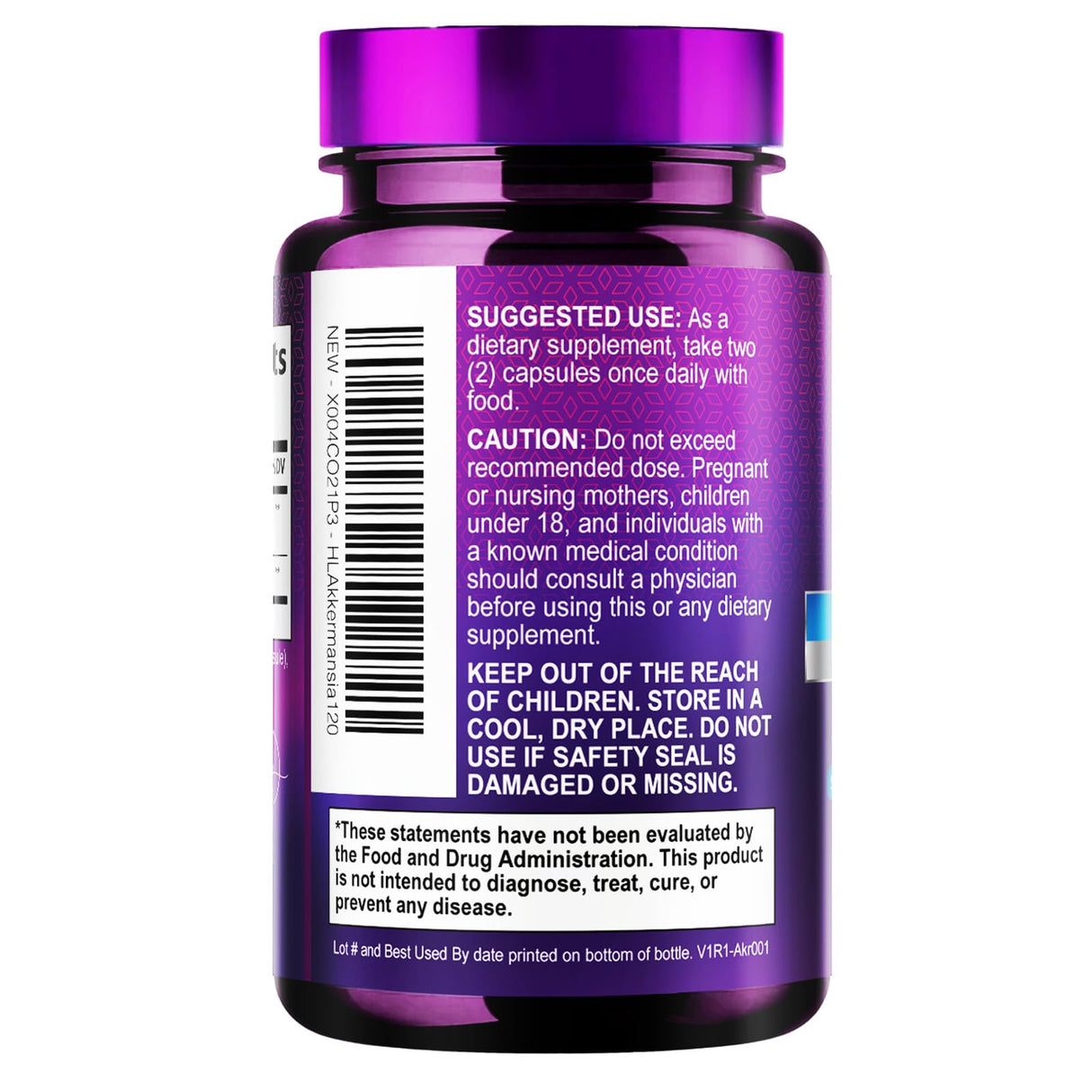 Akkermansia Probiotic with Prebiotic Fiber – 120 Capsules