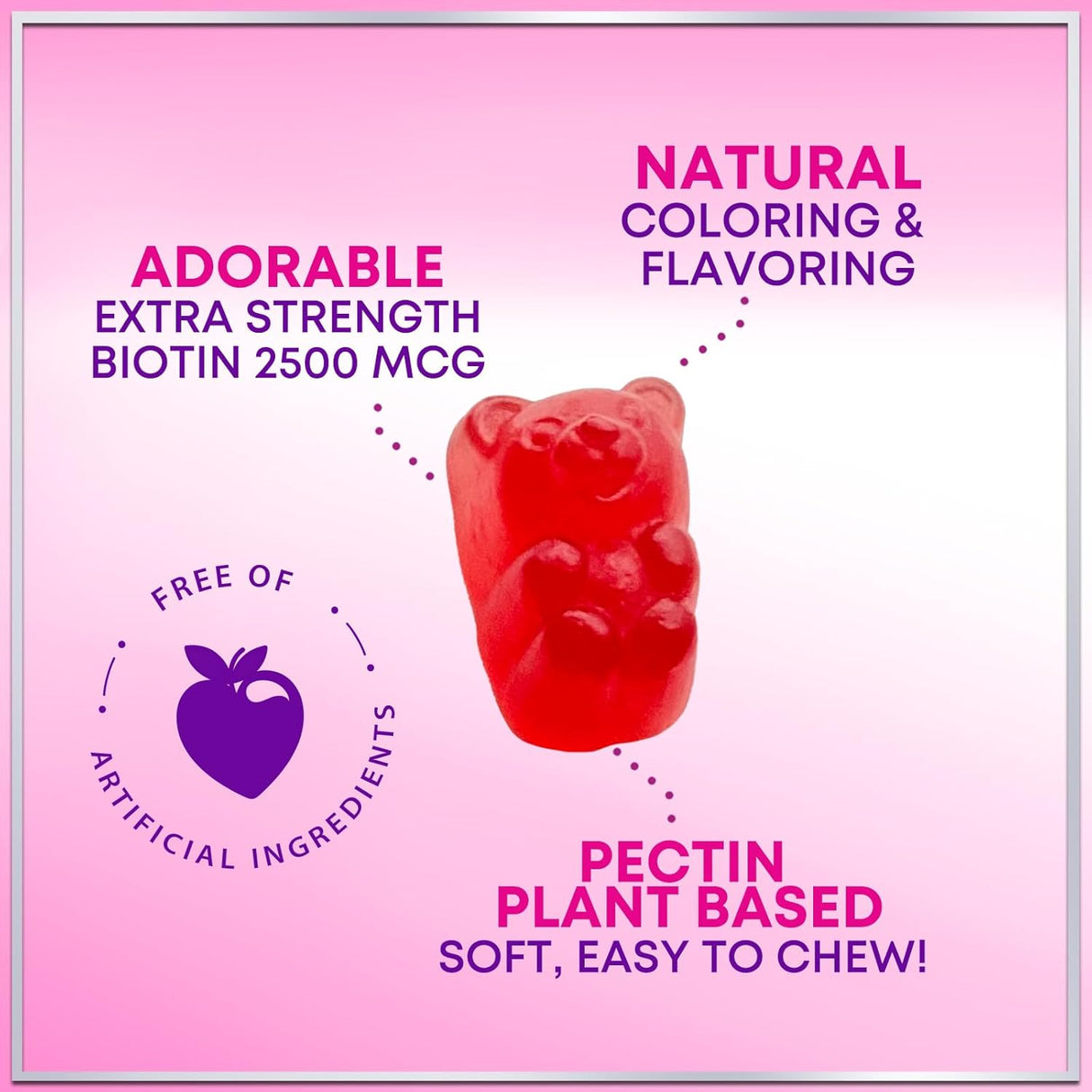 Collagen Gummies - Collagen Peptides Gummies with Biotin Supplement - Healthy Hair, Skin & Nails Support, Gummy Vitamins Hydrolyzed Collagen Vitamin for Women & Men Supplements, Non-GMO - 60 Count