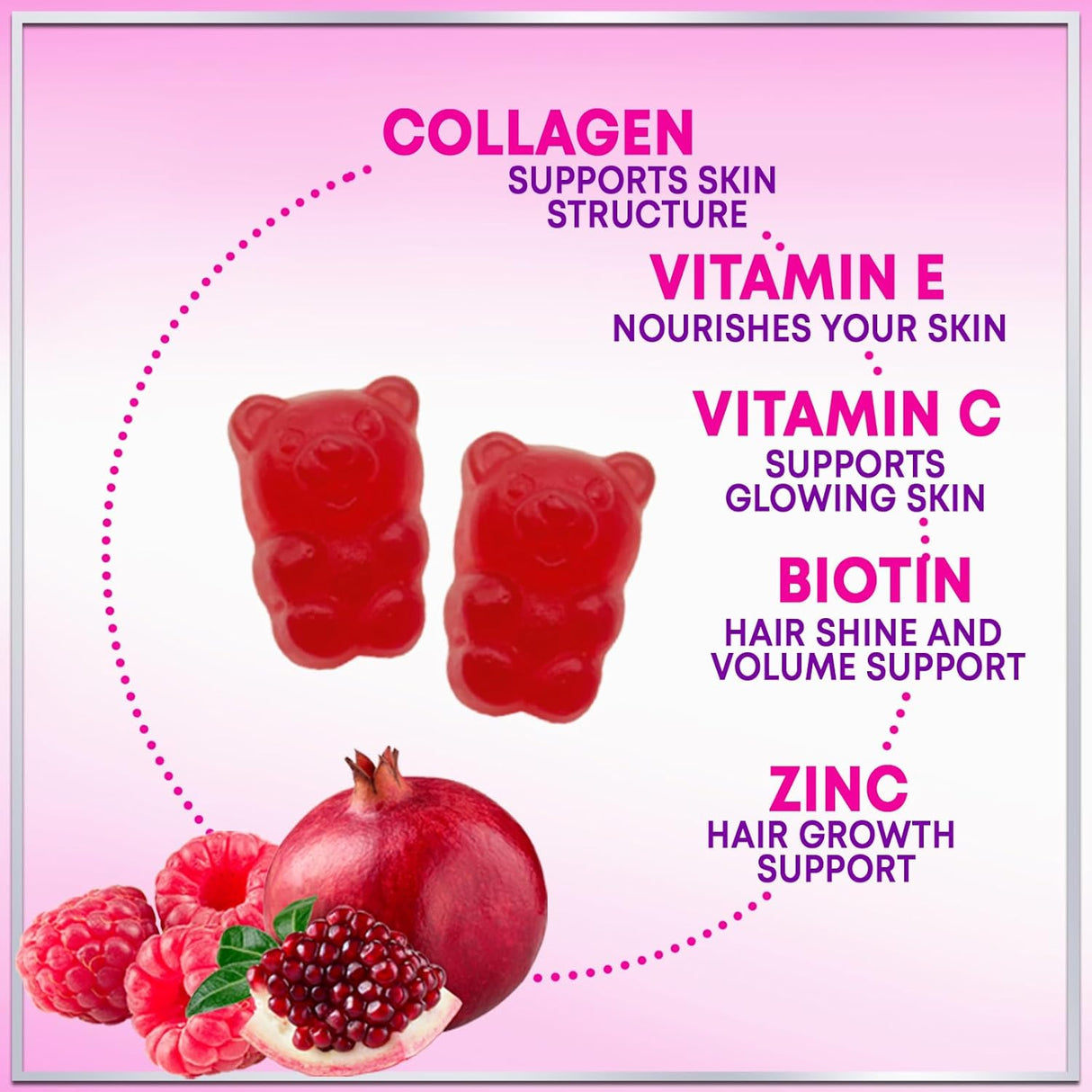 Collagen Gummies - Collagen Peptides Gummies with Biotin Supplement - Healthy Hair, Skin & Nails Support, Gummy Vitamins Hydrolyzed Collagen Vitamin for Women & Men Supplements, Non-GMO - 60 Count