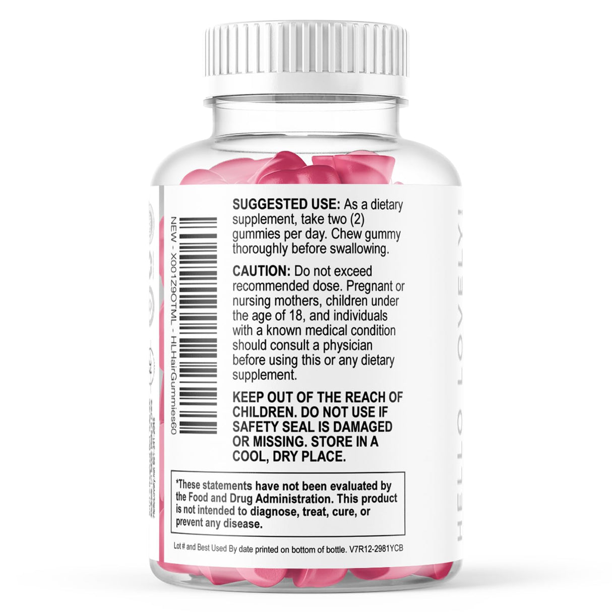 Hair Vitamins Gummies with Biotin, Vitamins C + E – 60 Count