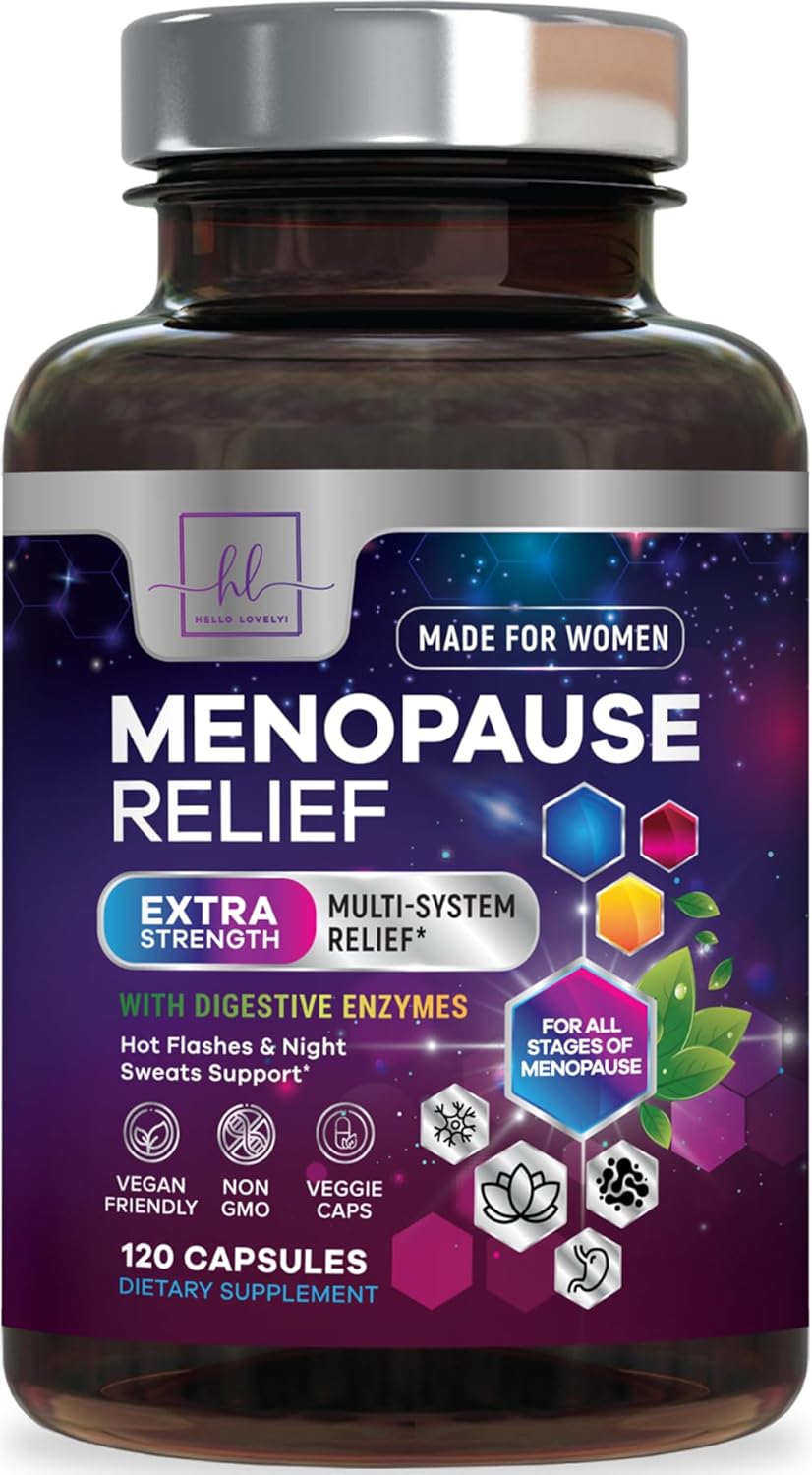 Hello Lovely! Menopause Supplements - 8 Billion CFU Menopause Probiotics for Women, Hot Flash & Night Sweats Support, Menopause Relief Probiotic for Vaginal, Digestive & Immune Support - 120 Count
