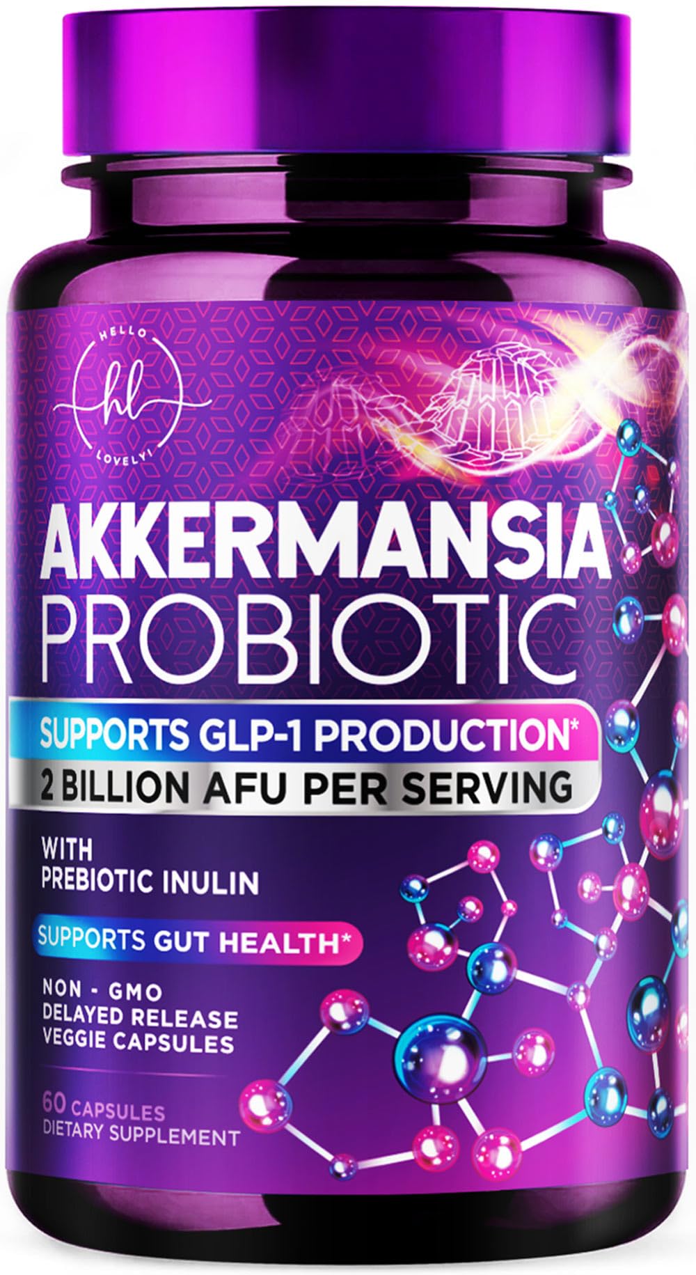 Akkermansia Probiotic + Inulin, 2 Billion AFU – 60 Count