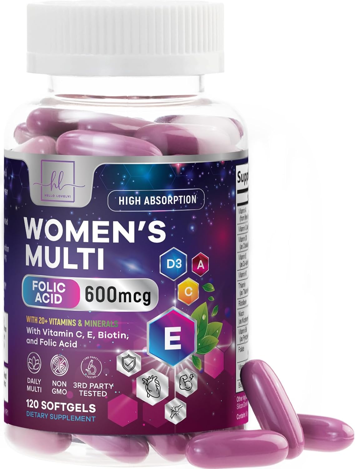 Womens Complete Multivitamin - Once Daily Women's Multi with Vitamin A, B6, B12, C, D, Biotin, Folate, Iron & Zinc, Energy & Immune Health Support, Gluten-Free Multivitamin for Women - 120 Count