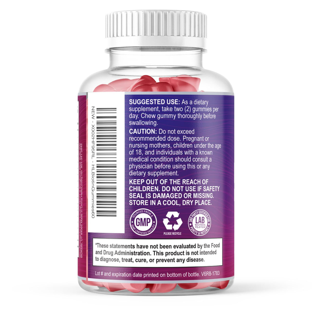 Hair Growth Vitamins Biotin 5000 mcg Supports Women's Thicker Hair, Premium Vegetarian, Non-GMO, Stronger Beautiful Skin & Nails, Lovely Hair Vitamin Supplement - 60 Count