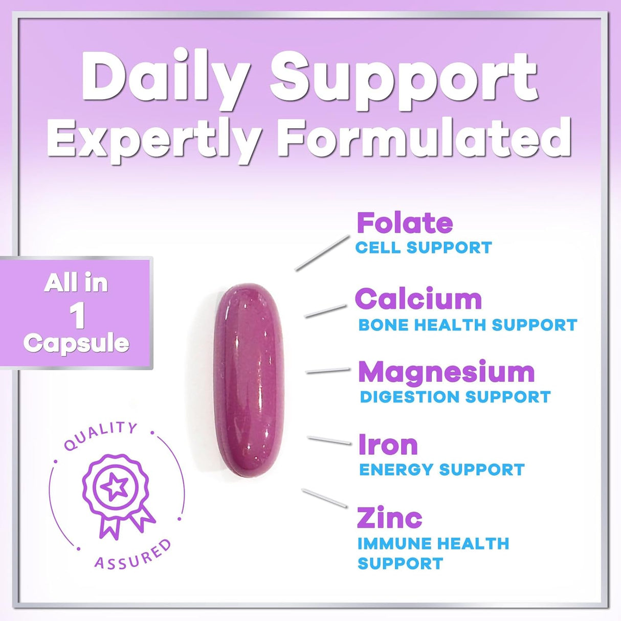 Womens Complete Multivitamin - Once Daily Women's Multi with Vitamin A, B6, B12, C, D, Biotin, Folate, Iron & Zinc, Energy & Immune Health Support, Gluten-Free Multivitamin for Women - 120 Count