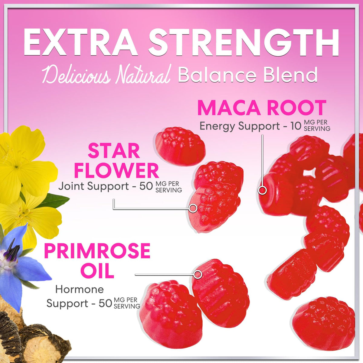 Menopause Support Gummies, Raspberry Pomegranate