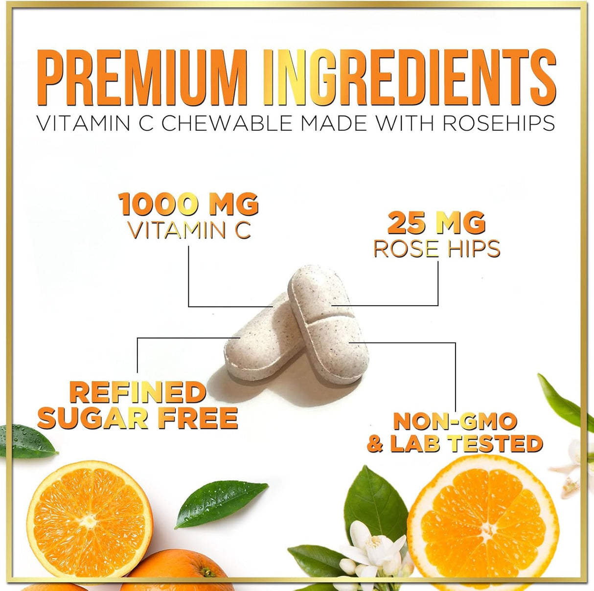 Hello Lovely! Extra Strength Vitamin C 1000 mg, with Rose HIPS Bioflavonoids, Dietary Supplement for Immune Support & Antioxidant Protection, Sugar Free, Non-GMO VIT C Capsules - 60 Count