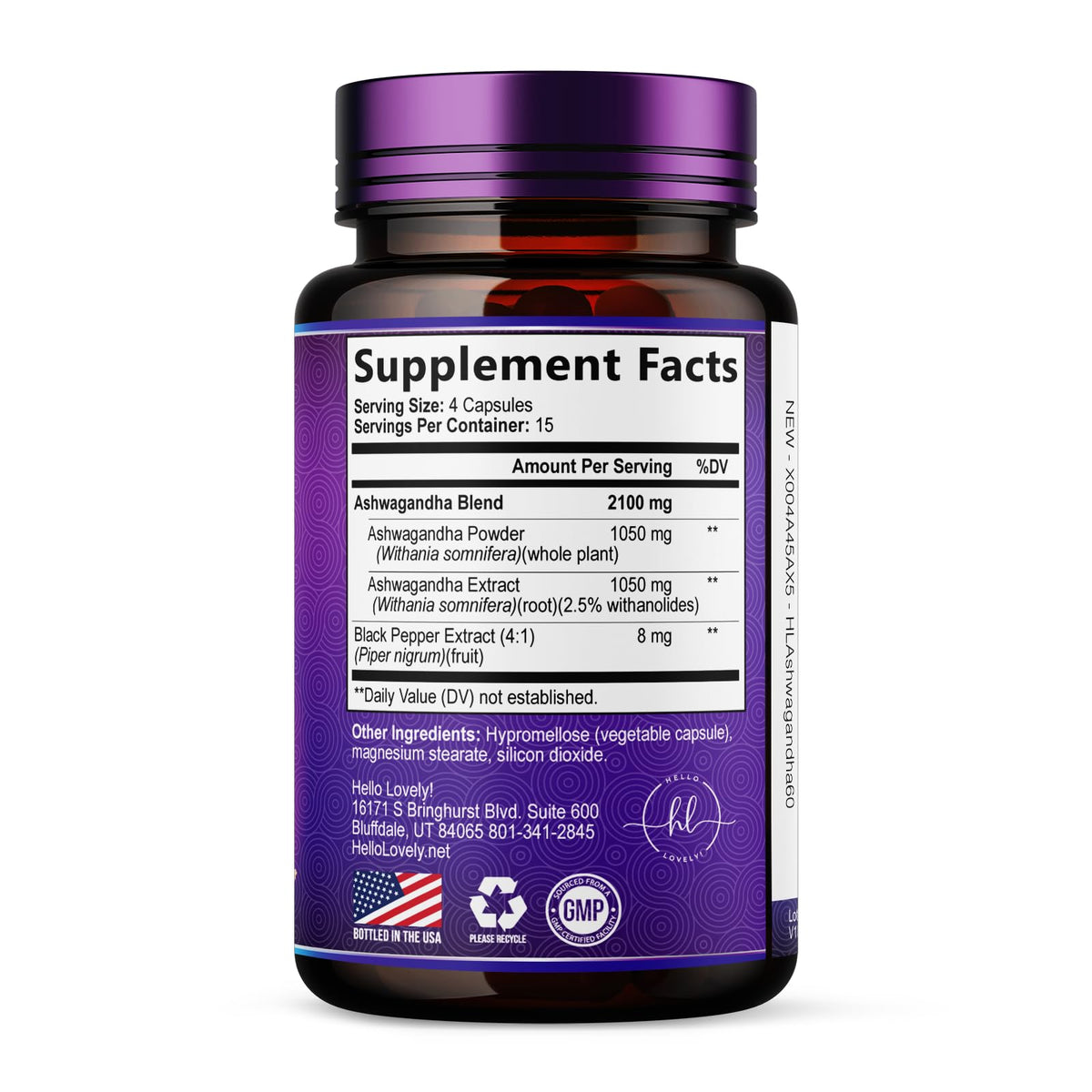 Ashwagandha with Black Pepper, 2,100 mg – 60 Count