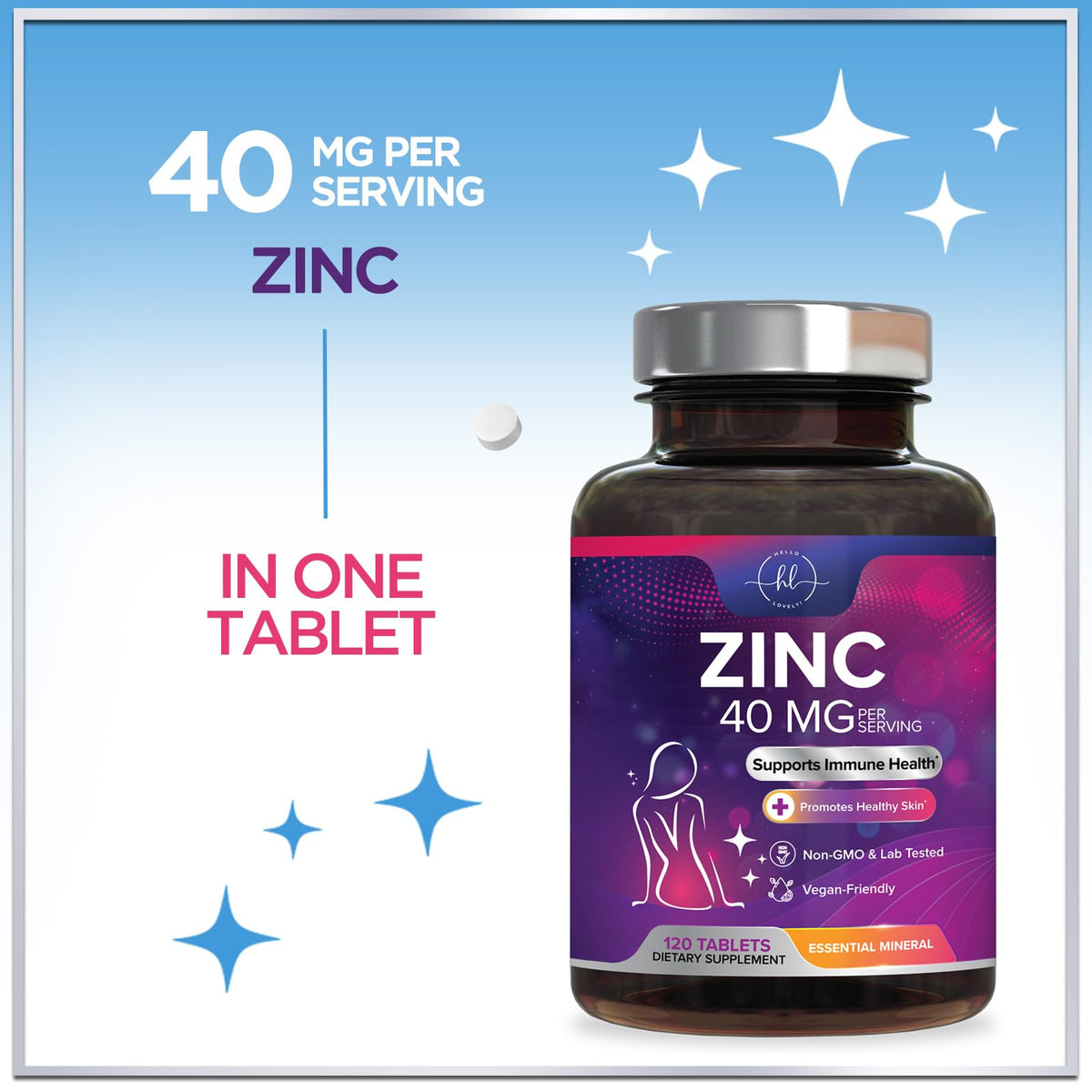 Zinc Gluconate, 40 mg – 120 Count