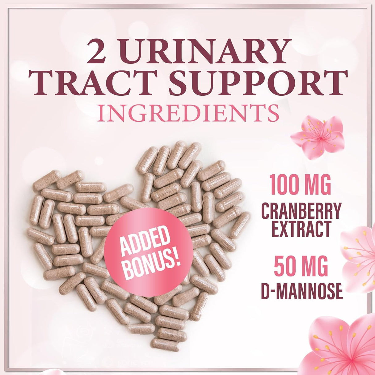 Vaginal Probiotic for Women - Vaginal PH Flora Feminine Health Balance Support - 50 Billion CFU Per Capsule, 10 Unique Strains - Womens Probiotics Supplement with Cranberry & D Mannose - 60 Count