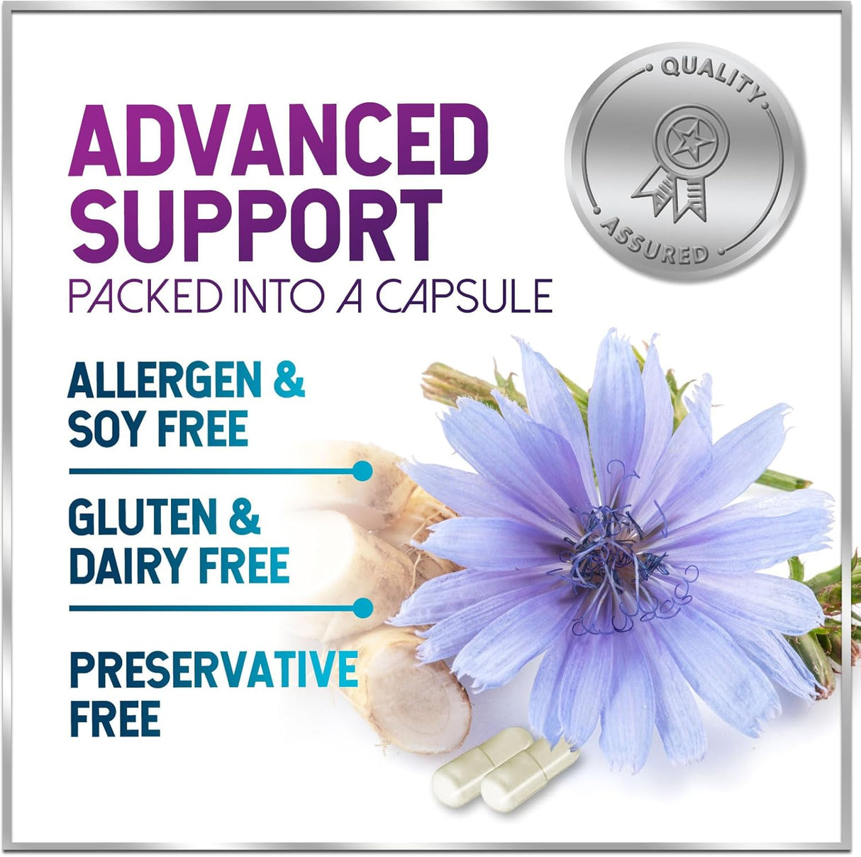 Akkermansia Probiotic Supplement with Prebiotic Inulin Fiber - 2 Billion AFU to Support GLP-1 Production, Digestive Health, Immune Support - Akkermansia Muciniphila Good Gut Health - 60 Count