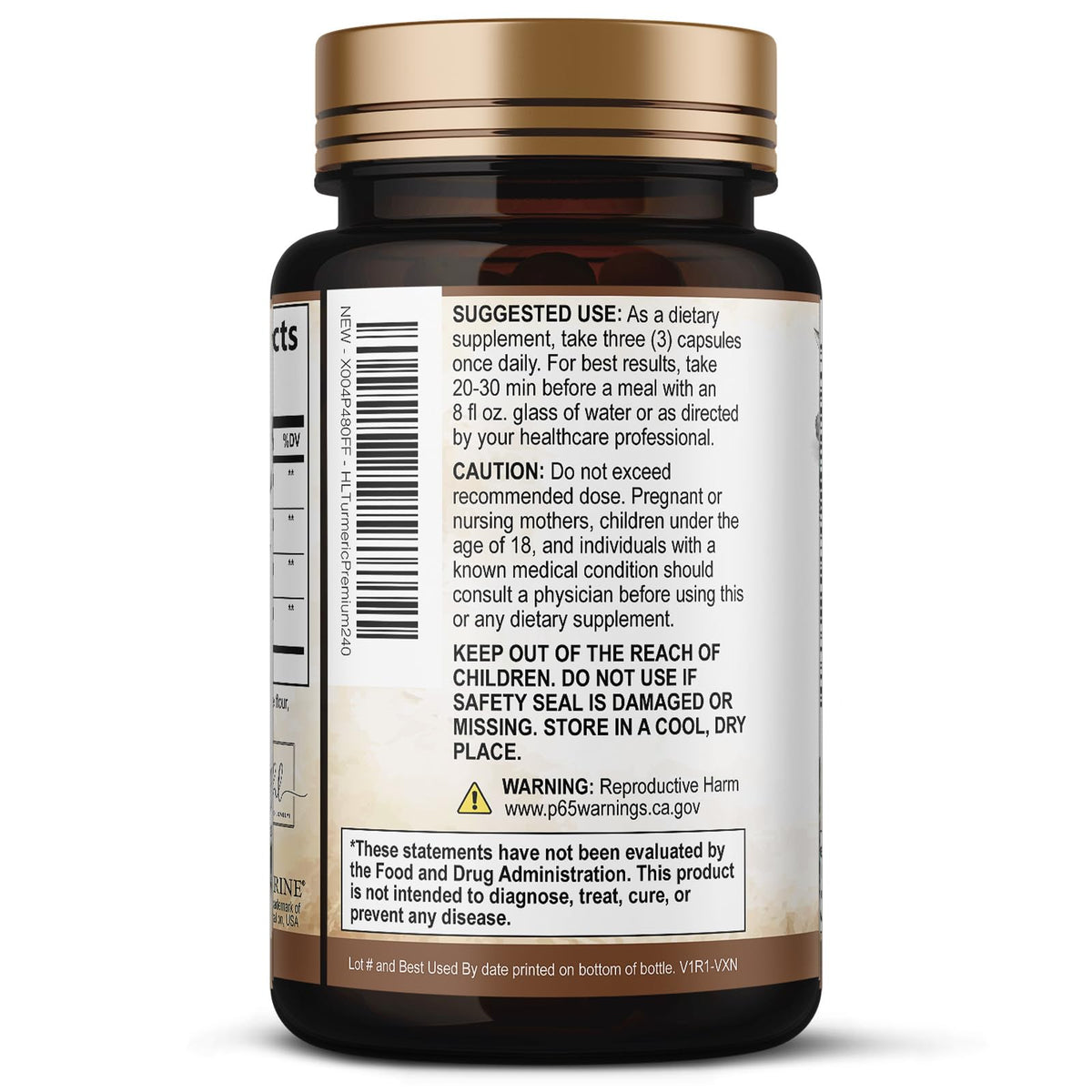 Turmeric Curcumin + Ginger, 1,750 mg – 240 Count