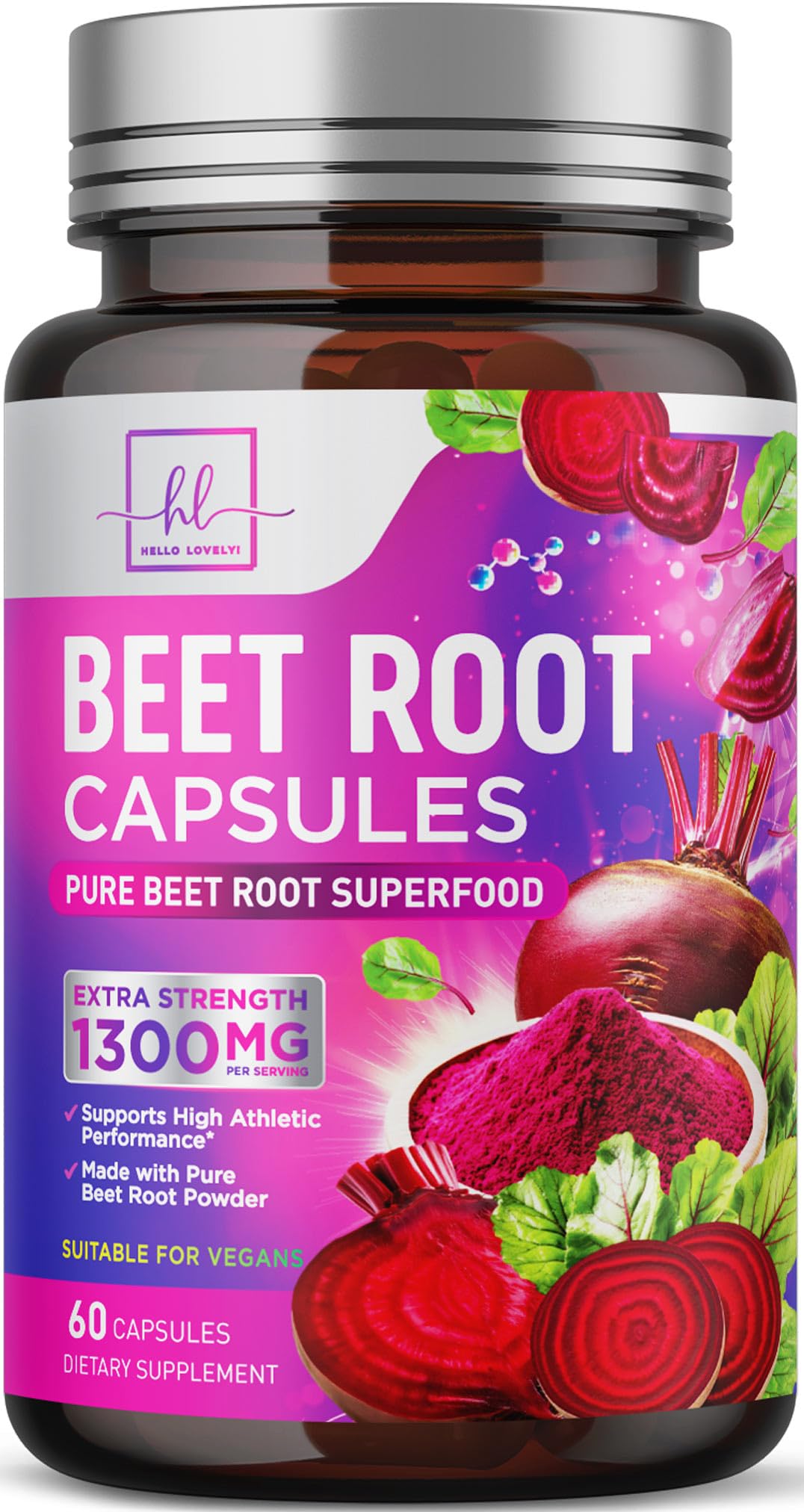 Organic Beet Root, 1,300 mg – 60 Capsules