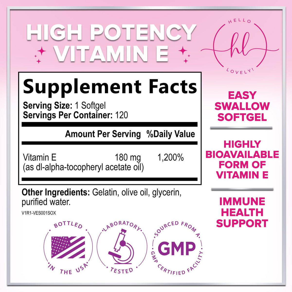 Vitamin E, 400 IU – 120 Count