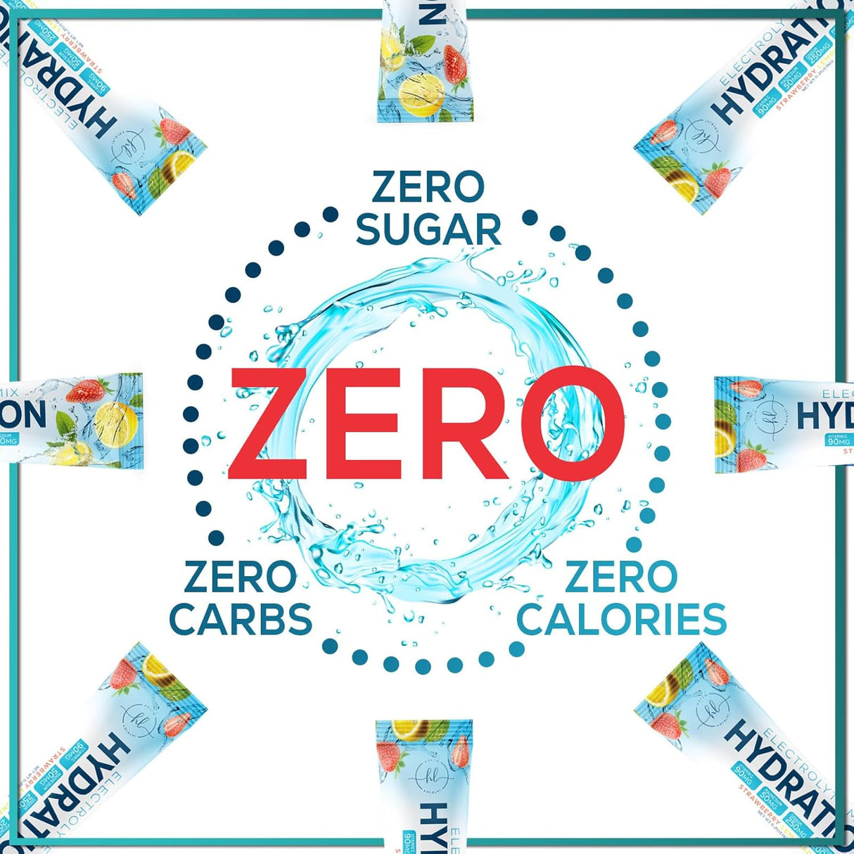 Hydration Electrolytes Powder Packets - Keto & Sugar Free, Liquid Replenisher & Recovery Drink w Real Salt - Feel Revitalized, Non-GMO, Vegan Electrolyte Drink Mix, Strawberry Lemonade - 16 Count