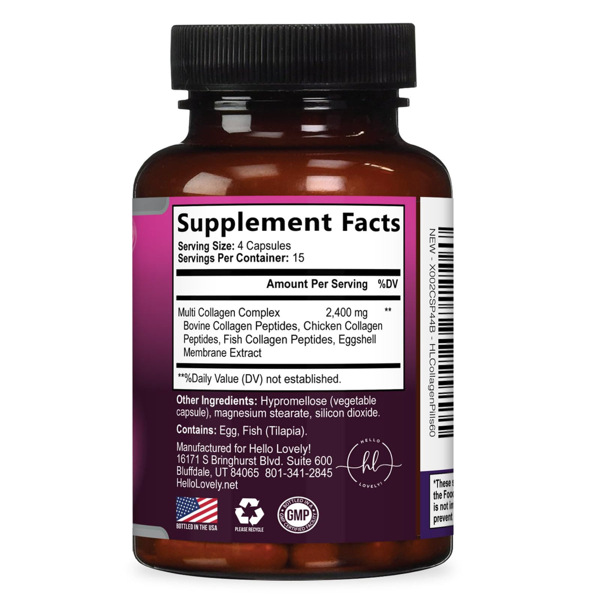 Multi Collagen Capsules, Types I, II, III, V + X – 60 Count