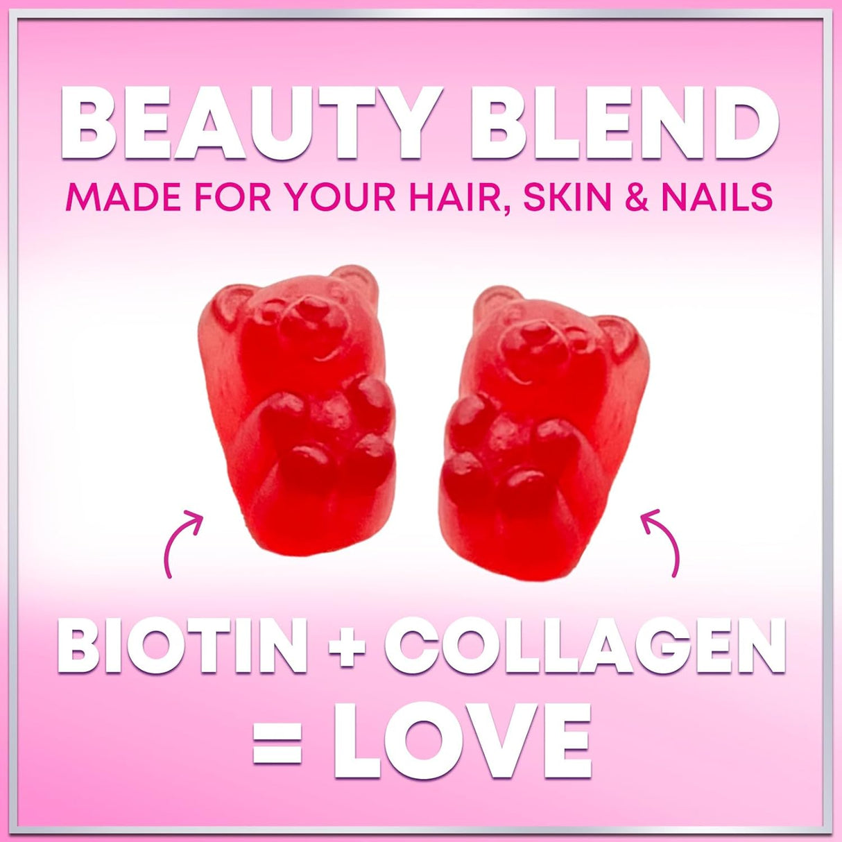 Collagen Gummies - Collagen Peptides Gummies with Biotin Supplement - Healthy Hair, Skin & Nails Support, Gummy Vitamins Hydrolyzed Collagen Vitamin for Women & Men Supplements, Non-GMO - 60 Count