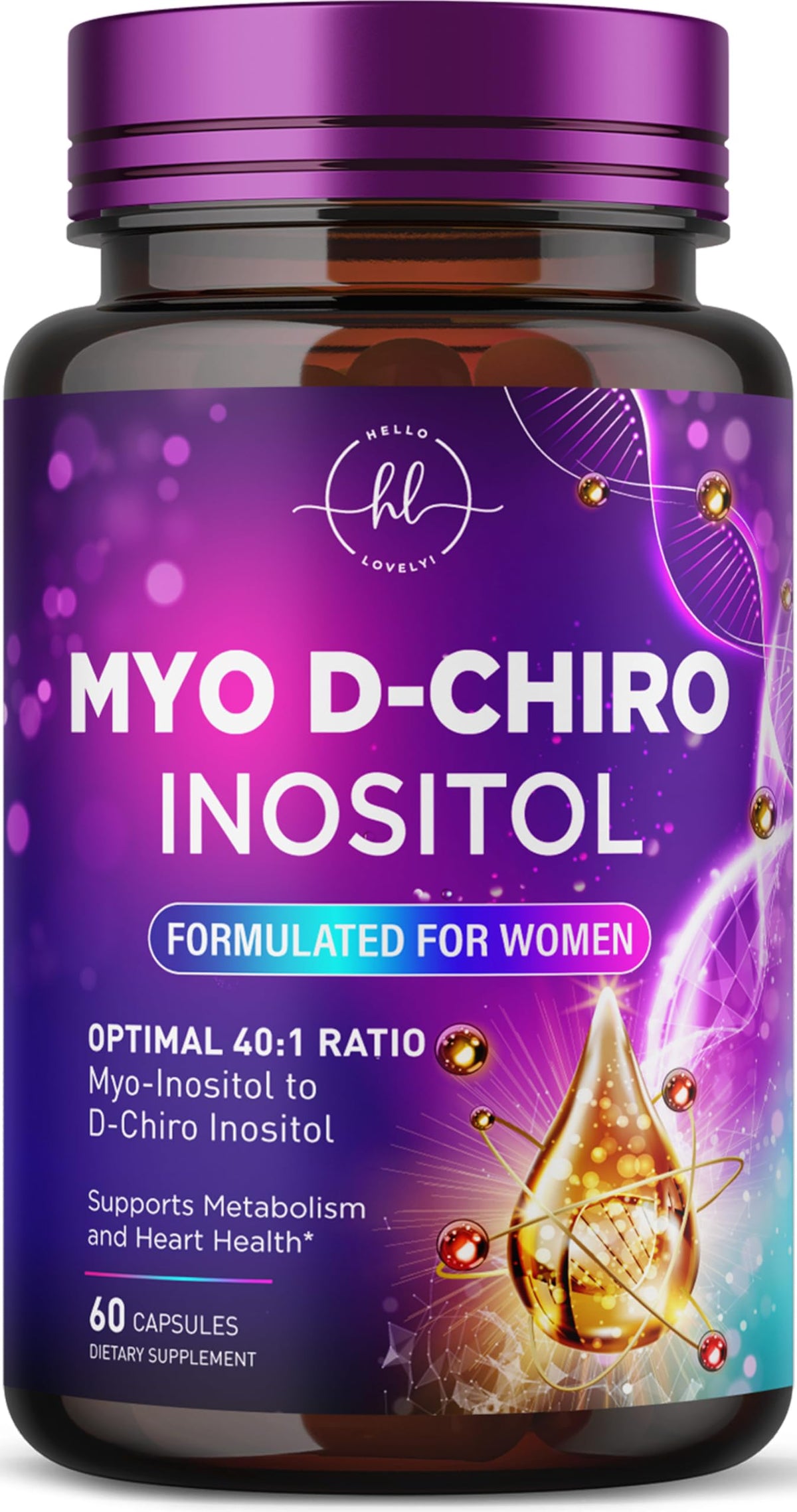 Myo-Inositol + D-Chiro Inositol 2000mg - 40:1 Ratio - 60 Capsules