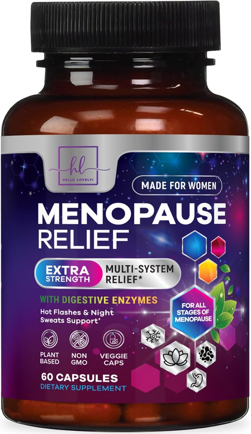 Hello Lovely! Menopause Supplements - 8 Billion CFU Menopause Probiotics for Women, Hot Flash & Night Sweats Support, Menopause Relief Probiotic for Vaginal, Digestive & Immune Support - 60 Count