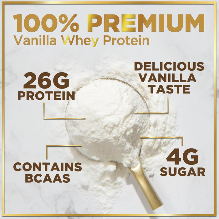 Hello Lovely! Whey Protein Powder, Vanilla Flavored Whey Isolate with 26g Protein for Fitness - Gluten Free, Fast Absorbing, Easy Digesting for Women & Men