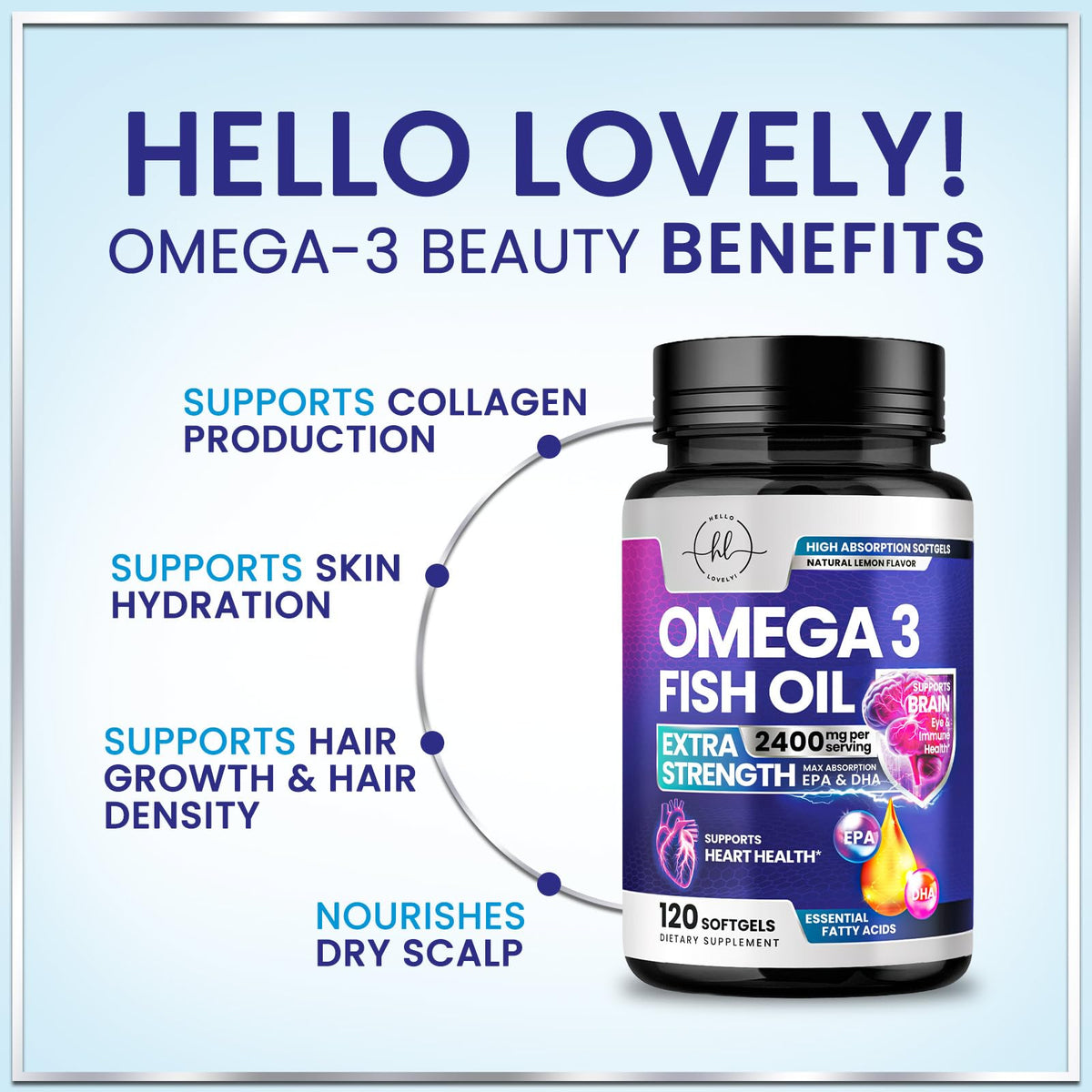 Triple Strength Omega-3 Fish Oil, 2,400 mg – 120 Count