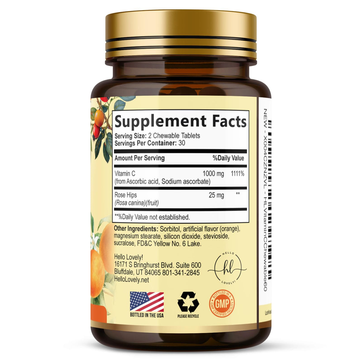 Vitamin C with Rose Hips, 1,000 mg – 60 Count