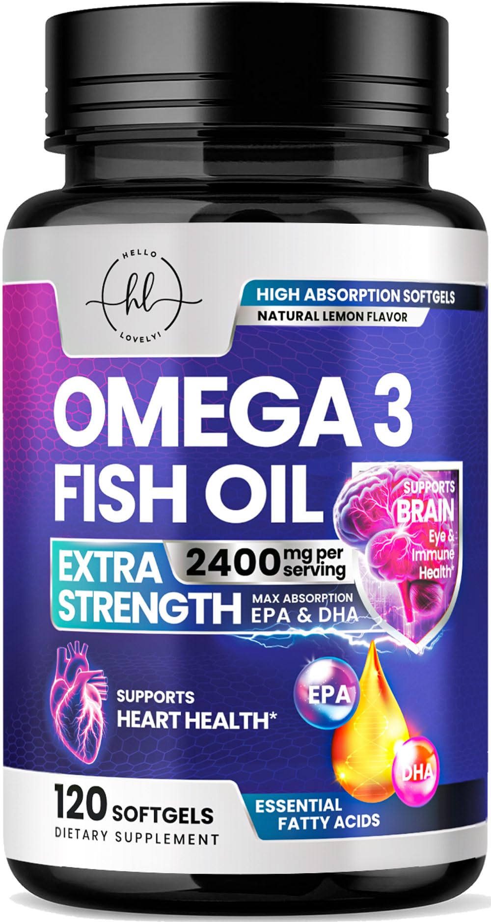 Triple Strength Omega-3 Fish Oil, 2,400 mg – 120 Count