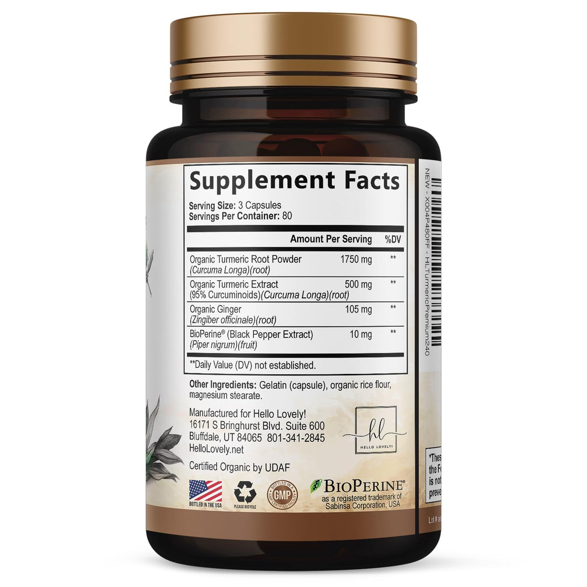 Turmeric Curcumin + Ginger, 1,750 mg – 240 Count