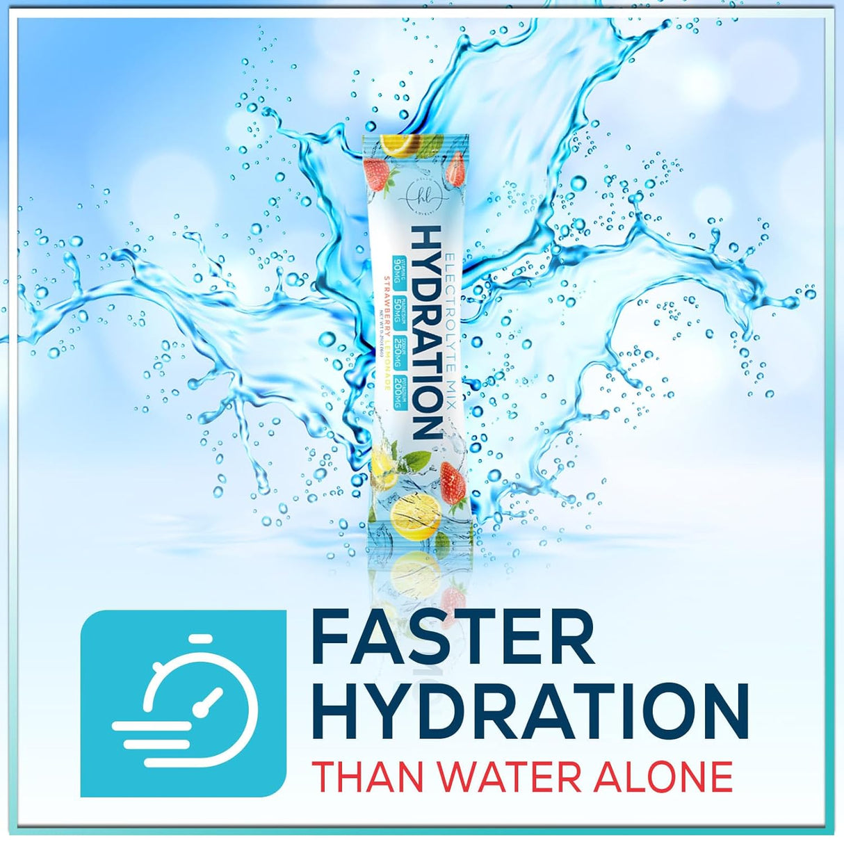 Hydration Electrolytes Powder Packets - Keto & Sugar Free, Liquid Replenisher & Recovery Drink w Real Salt - Feel Revitalized, Non-GMO, Vegan Electrolyte Drink Mix, Strawberry Lemonade - 16 Count