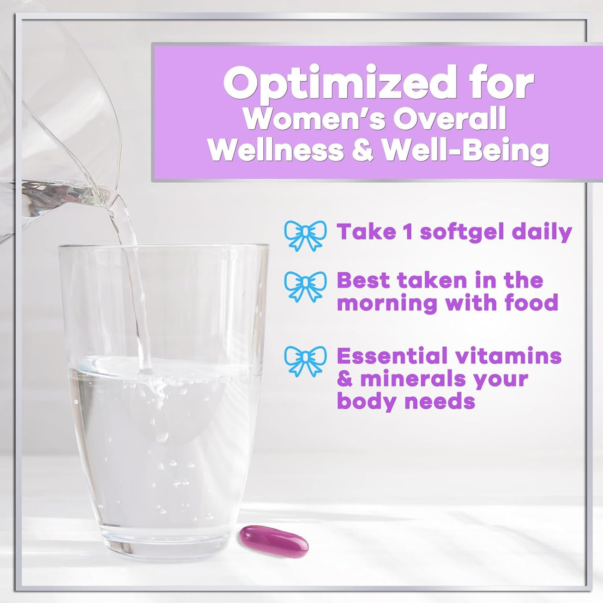 Womens Complete Multivitamin - Once Daily Women's Multi with Vitamin A, B6, B12, C, D, Biotin, Folate, Iron & Zinc, Energy & Immune Health Support, Gluten-Free Multivitamin for Women - 120 Count