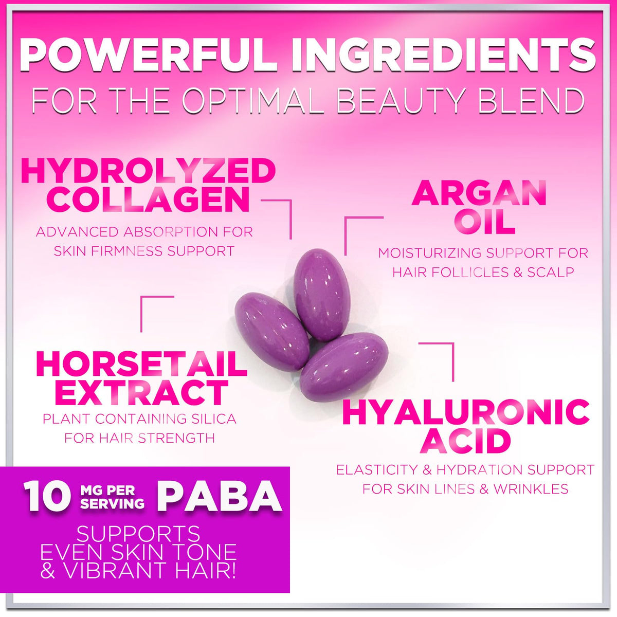 Hair, Skin + Nails with Biotin, Keratin + Collagen – 120 Count