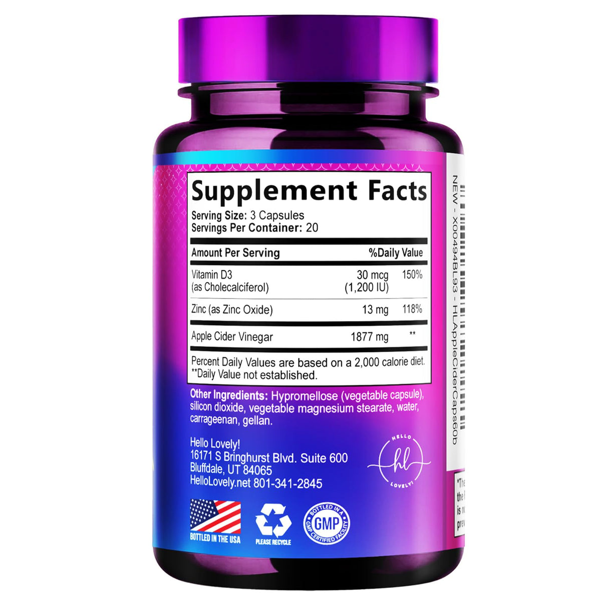 Apple Cider Vinegar Pills from the Mother – 1877mg – 60 Capsules