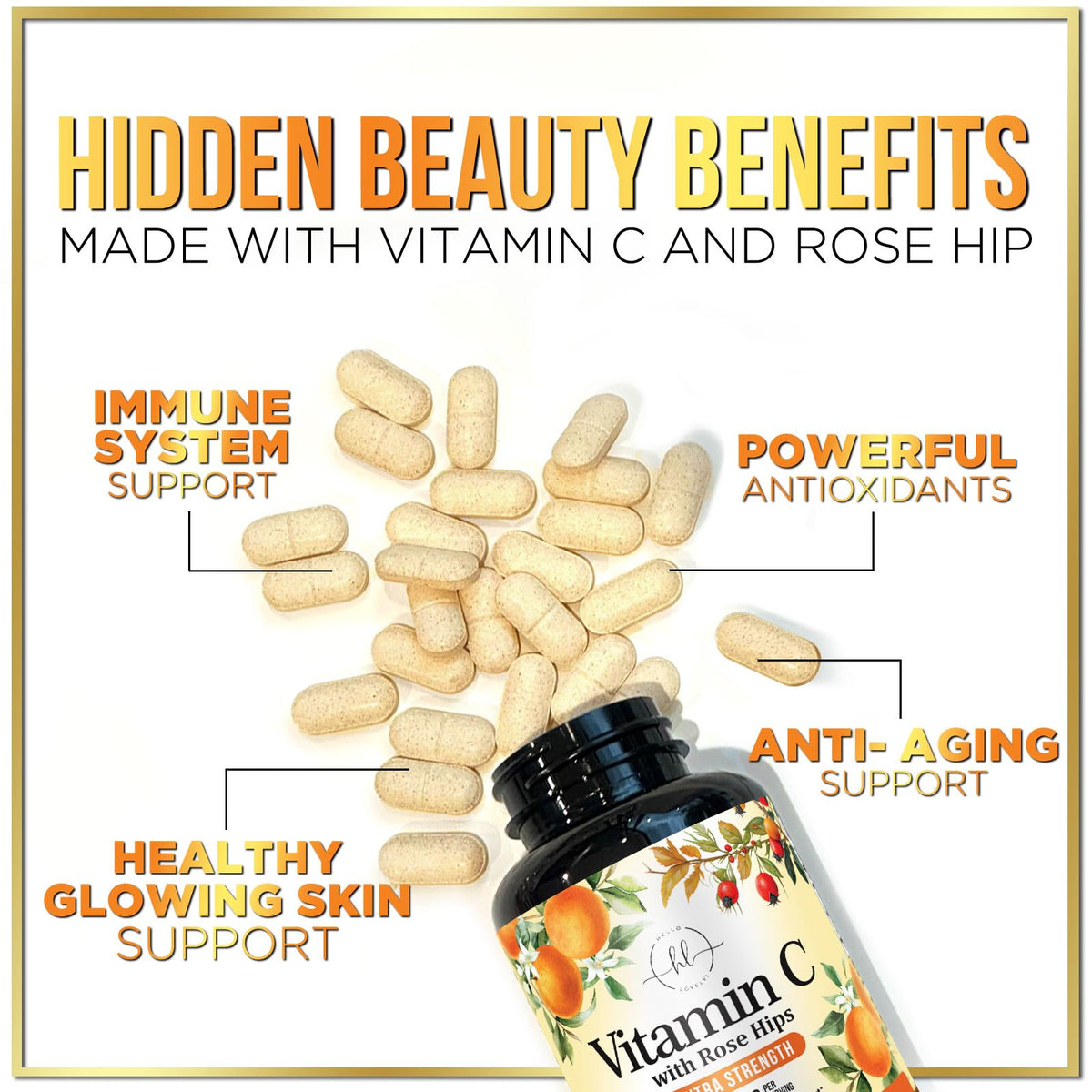 Vitamin C with Rose Hips, 1,000 mg – 60 Count