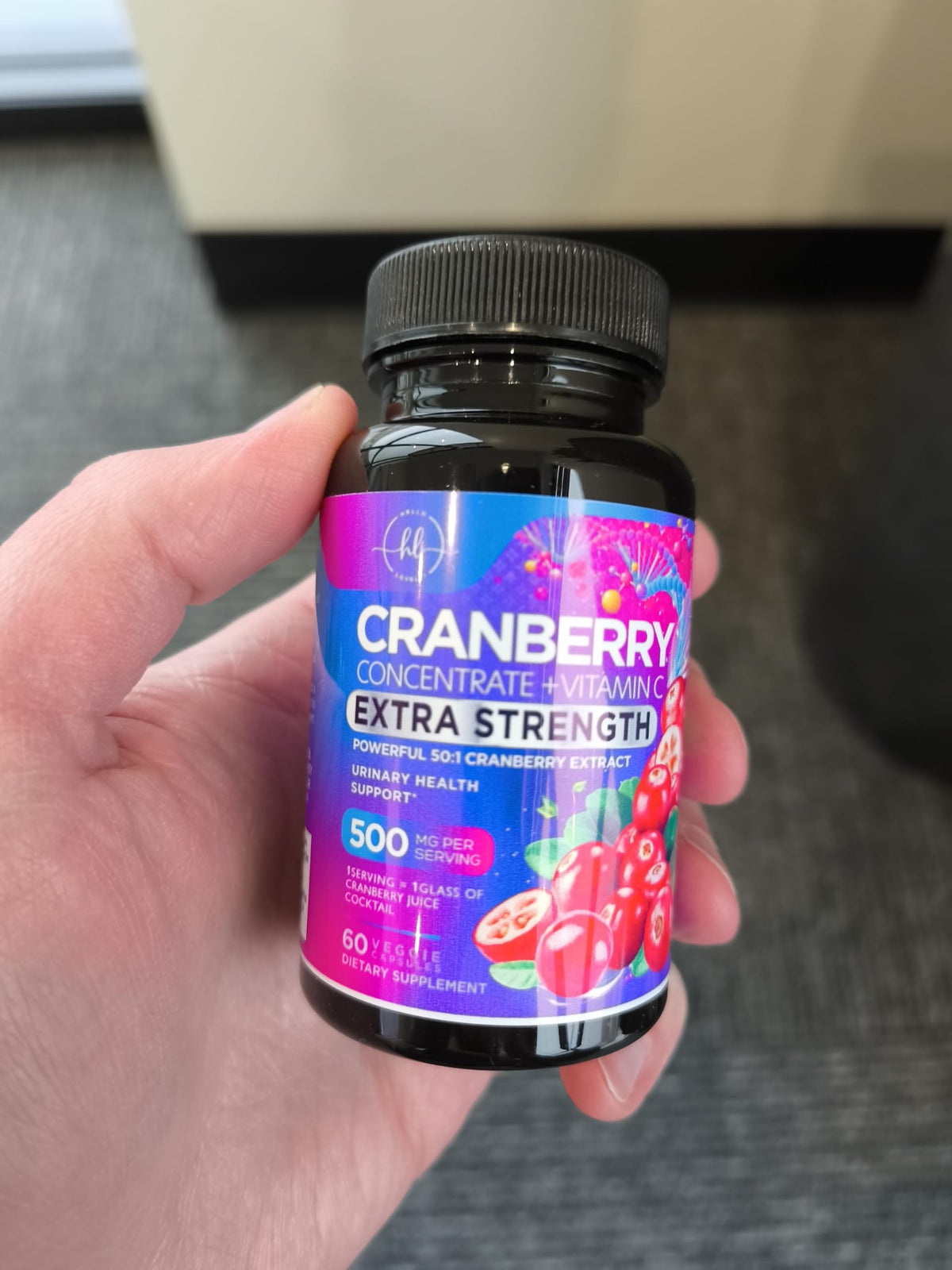 Cranberry Extract + Vitamin C, 25,000 mg Formula – 60 Count