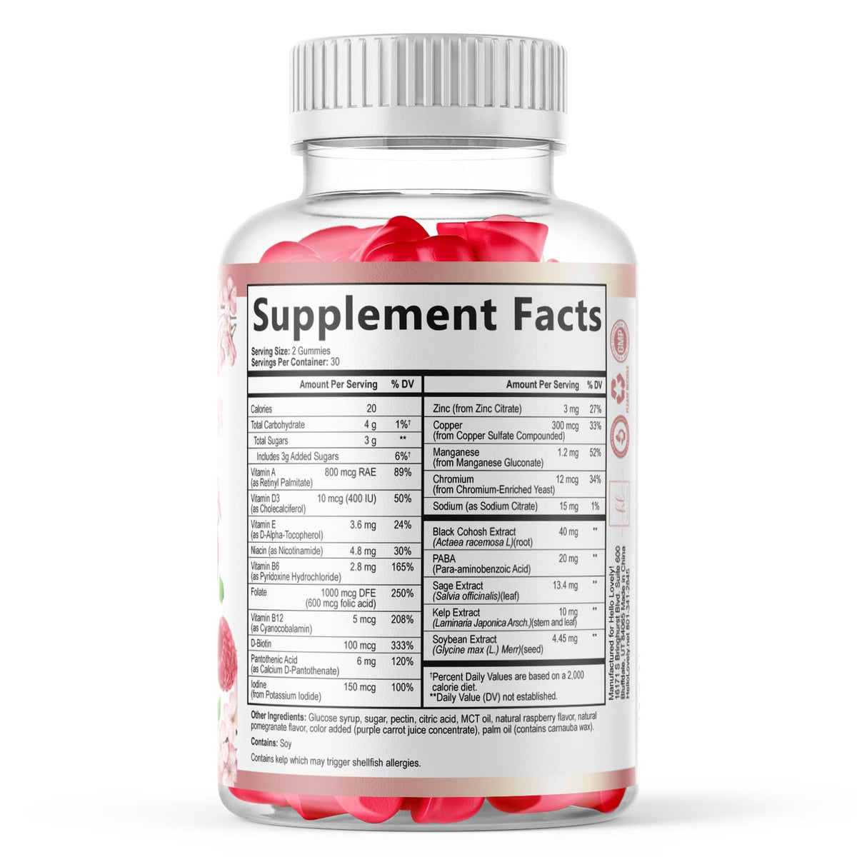 Complete Menopause Support Gummies, Raspberry Pomegranate