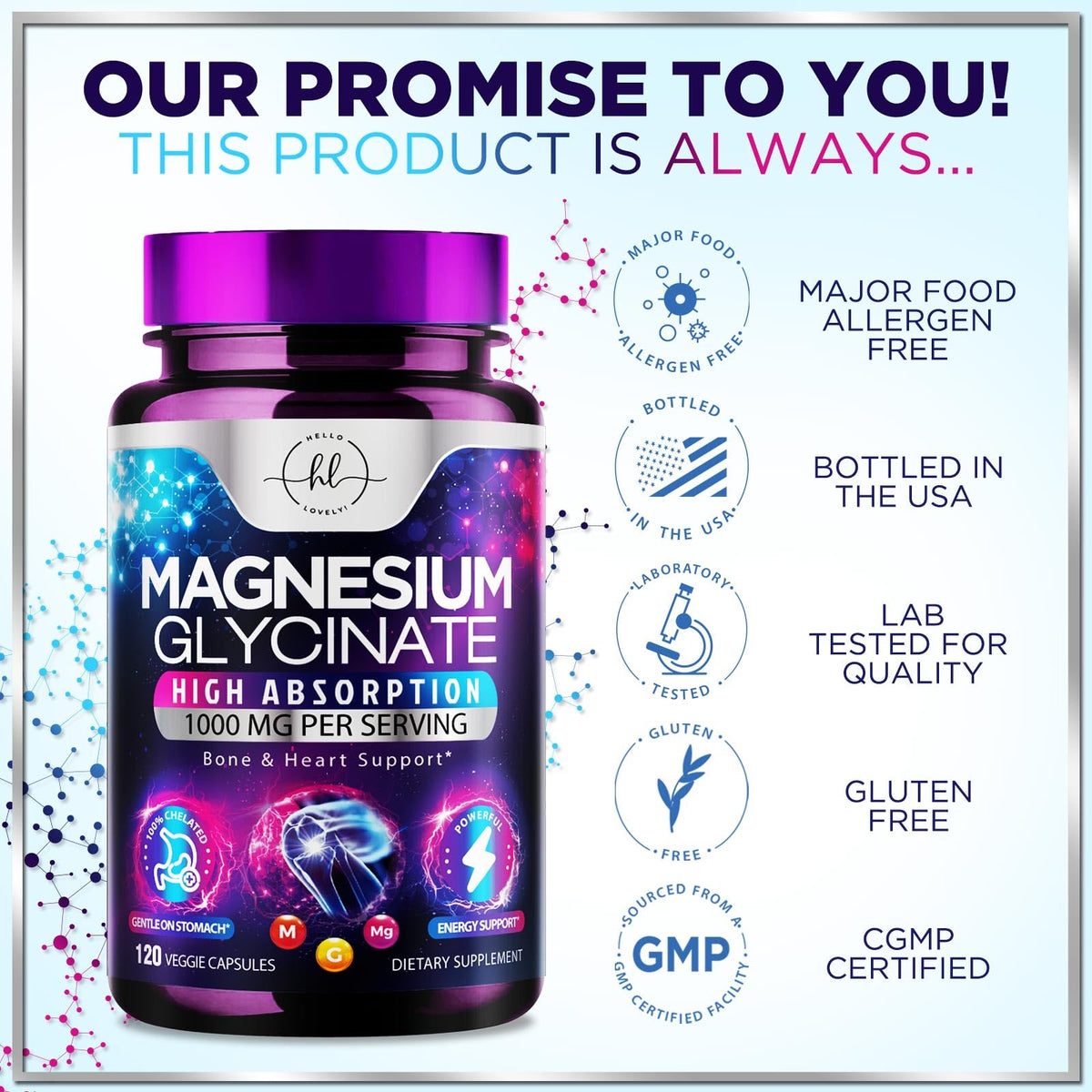 Magnesium Glycinate, 140 mg – 120 Count