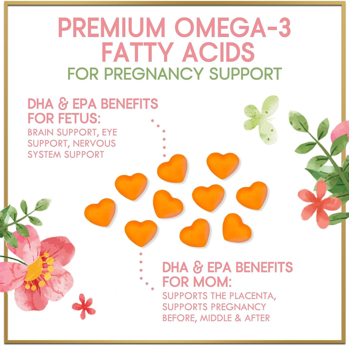 Prenatal Multivitamin Gummy w/ Folic Acid + DHA, Prenatal Vitamins with Omega 3, Vitamins B6, B12, C, D3 & Folate for Pregnancy Support, Prenatal Gummies for Women, Non-GMO Gluten Free - 120 Count