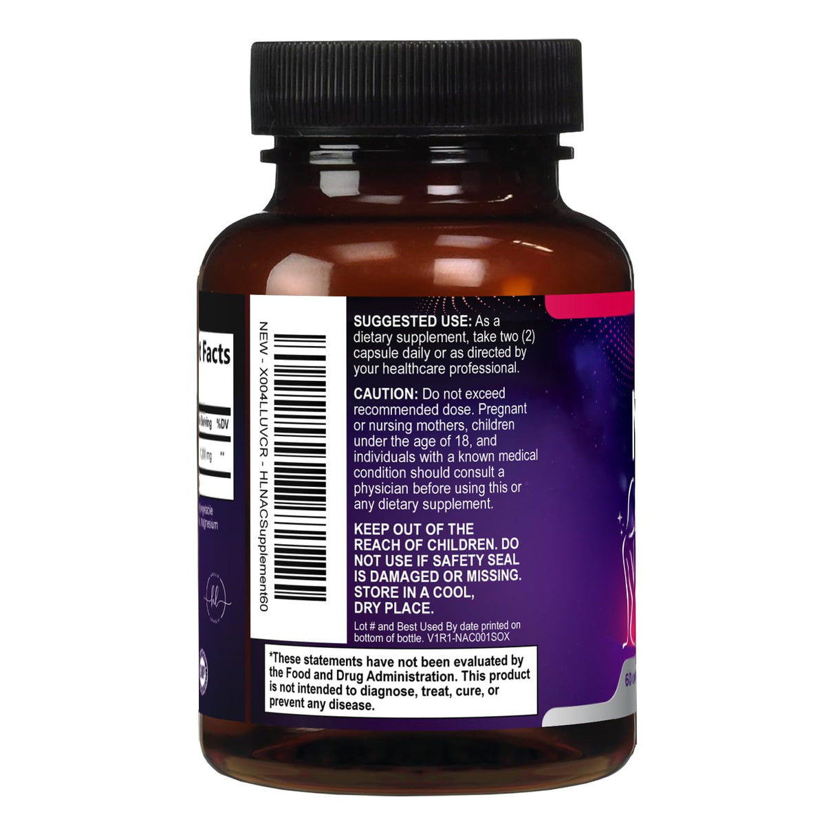 NAC Supplement – N-Acetyl L-Cysteine 1200mg – Supports Liver, Lung & Immune Health - Antioxidants for Respiratory Support & Fight Free Radicals – High Absorption, Non-GMO, Gluten-Free – 60 Capsules