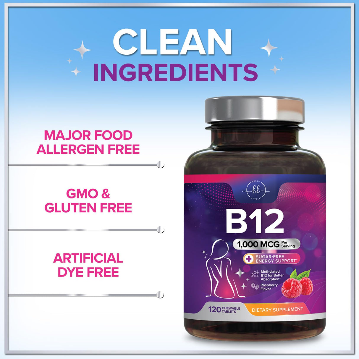 B 12 Vitamin Chewables 1000 mcg – 120 Chewables