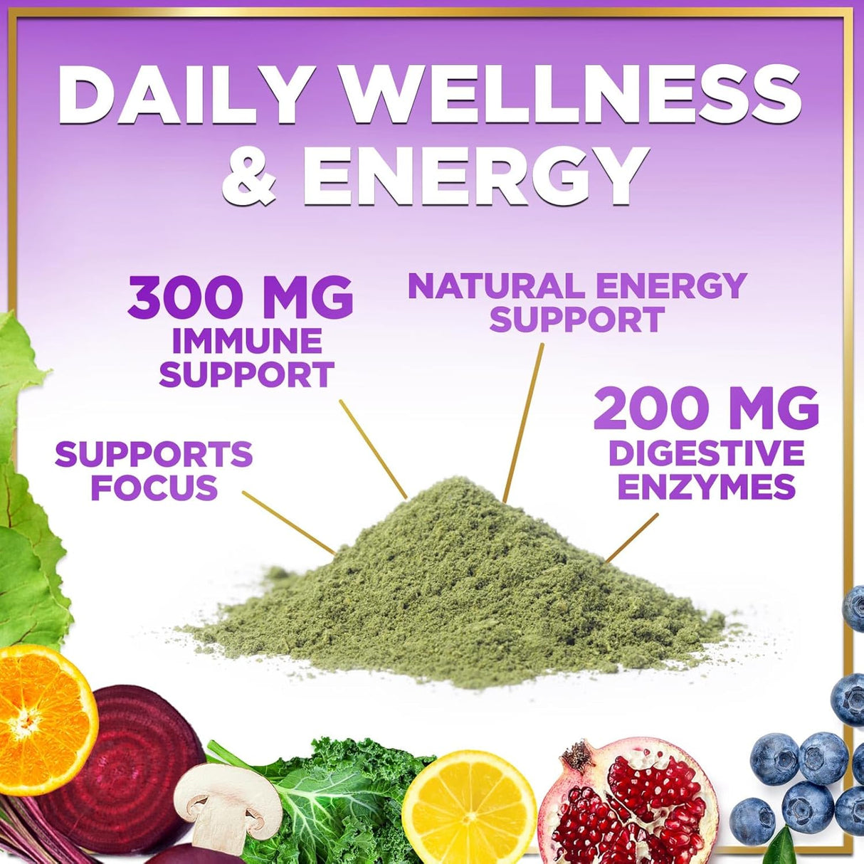 Hello Lovely! Super Greens Powder - Premium Superfood Organic Green & Reds Smoothie Mix - Spirulina, Chlorella, Wheat Grass, Digestive Enzymes & Antioxidant Supplement, Vegan, Non-GMO